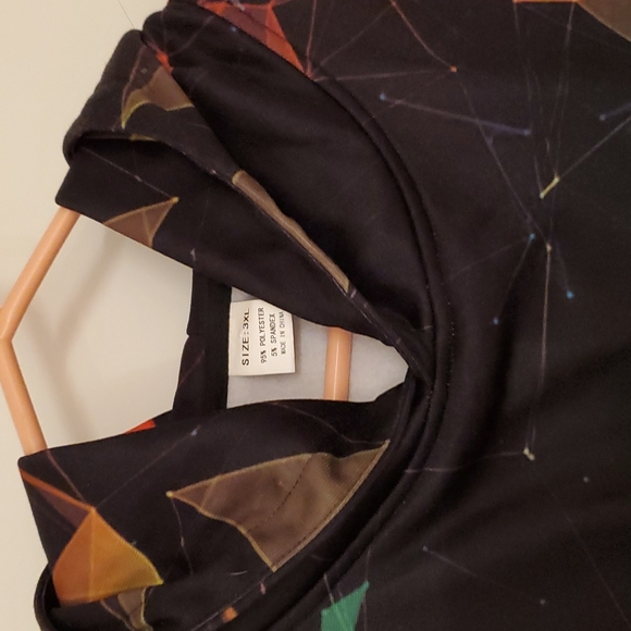 Multicolored prism geometric design hoodie Sm/Med outerspace Abstract Print - Picture 7 of 7